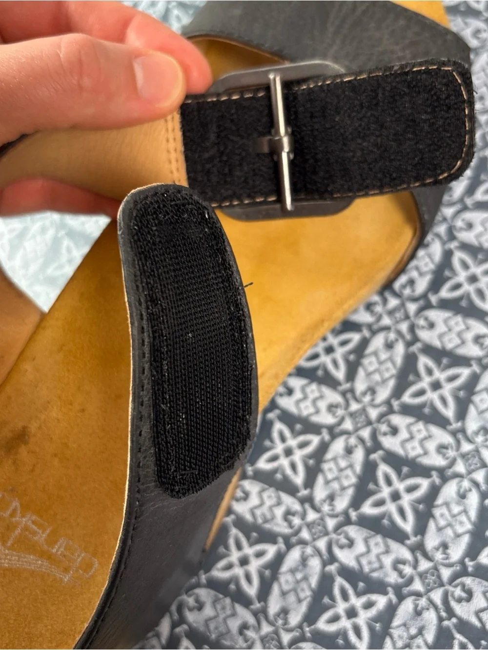 Dansko Tanya Women’s Casual Sandals, Size 38/7.5-8, Burnished Leather Black